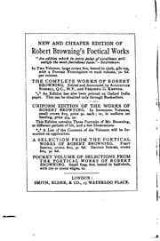 Tapa de Pocket Volume of Selections from the Poetical Works of Robert Browning