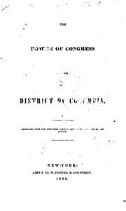 Tapa de The power of Congress over the District of Columbia