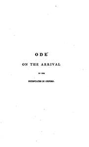 Tapa de Ode on the arrival of the potentates in Oxford, and Judicium regale, an ode