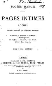 Tapa de Pages intimes: poésies ..