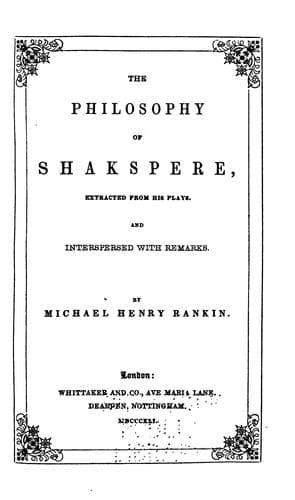 Tapa de The Philosophy of Shakspere