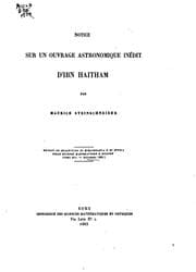 Tapa de Notice sur un ouvrage astronomique inédit d'Ibn Haitham