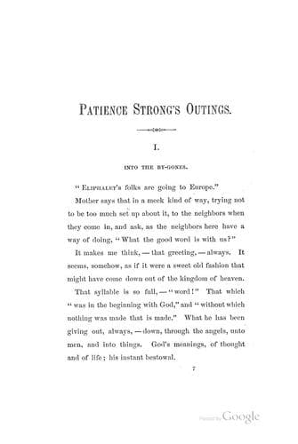 Tapa de Patience Strong's Outings