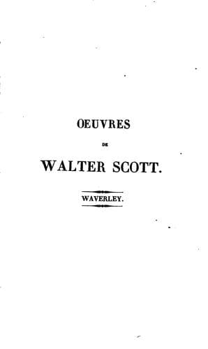 Tapa de Oeuvres de Walter Scott
