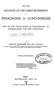 Tapa de On the relation of the chest-movements to prognosis in lung-disease, and on the application of ..