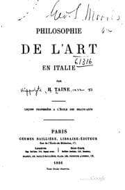 Tapa de Philosophie de l'art en Italie: Leçons professées à l'École des beaux-arts