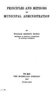 Tapa de Principals and Methods of Municipal Administration