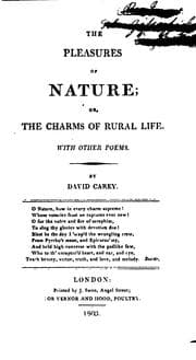 Tapa de The pleasures of nature; or, The charms of rural life. With other poems