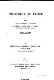 Tapa de Philosophy of Theism: Being the Gifford Lectures Delivered Before the ..