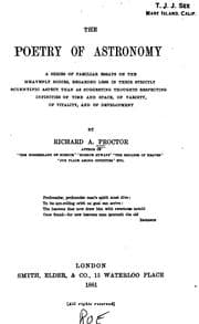 Tapa de The Poetry of Astronomy: A Series of Familiar Essays on the Heavenly Bodies, Regarded Less in ..