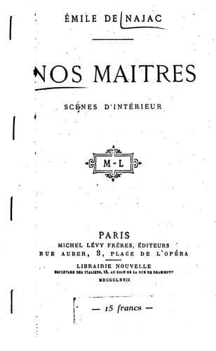 Tapa de Nos maîtres: scènes d'intérieur
