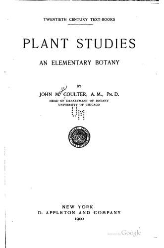 Tapa de Plant Studies: An Elementary Botany