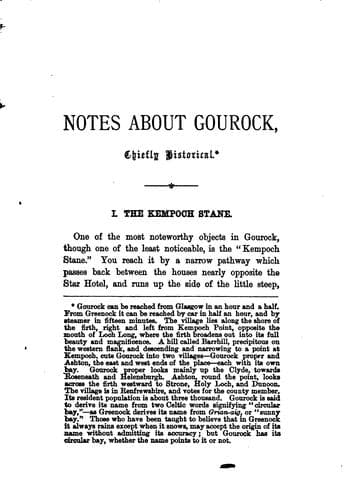 Tapa de Notes about Gourock, Chiefly Historical