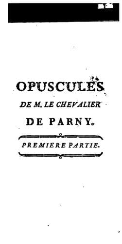 Tapa de Opuscules de M. le chev de Parny