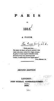 Tapa de Paris in 1815: A Poem ..
