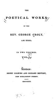 Tapa de The poetical works of the Rev. George Croly
