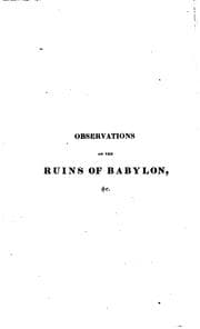 Tapa de Observations on the Ruins of Babylon: As Recently Visited and Described by Claudius James Rich