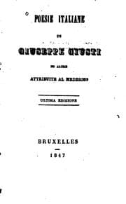Tapa de Poesie italiane di Giuseppe Giusti ed altre attribuite al medesimo
