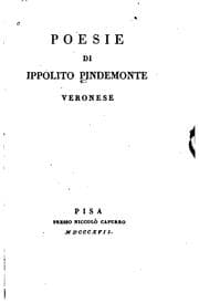 Tapa de Poesie di Ippolito Pindemonte ..