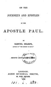 Tapa de On the journeys and epistles of the apostle Paul