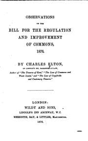 Tapa de Observation on the Bill for the Regulation and Improvement of Commons, 1876