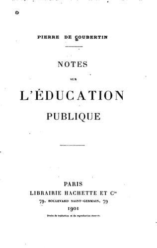 Tapa de Notes sur l'éducation publique