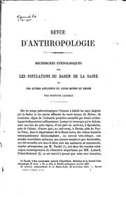 Tapa de Revue d'anthropologie