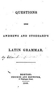 Tapa de Questions Upon Andrews and Stoddard's Latin Grammar
