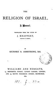 Tapa de The religion of Israel, tr. by R.A. Armstrong