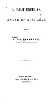 Tapa de Quaestiunculae epicae et elegiacae