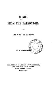 Tapa de Songs from the parsonage: or, Lyrical teaching, by a clergyman [T. Davis.]