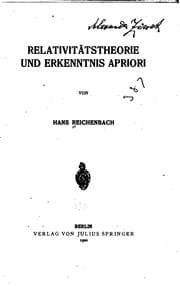 Tapa de Relativitätstheorie und Erkenntnis Apriori