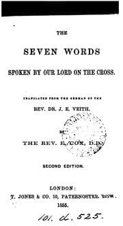 Tapa de The Seven words of our lord Jesus Christ on the Cross, tr. by E. Cox