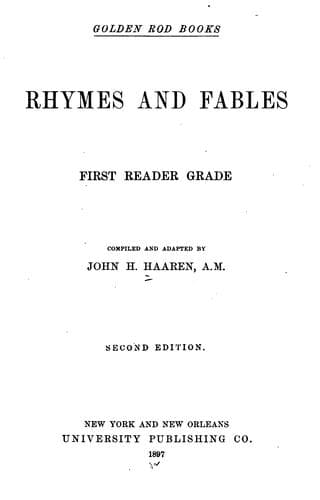 Tapa de Rhymes and Fables: First Reader Grade