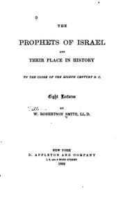 Tapa de The Prophets of Israel and Their Place in History to the Close of the Eighth ..