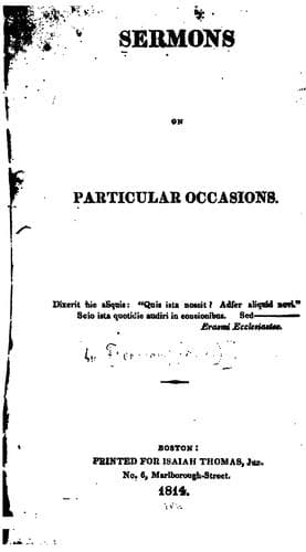 Tapa de Sermons on Particular Occasions