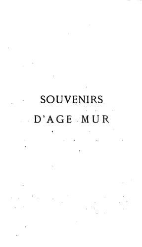 Tapa de Souvenirs d'age mur