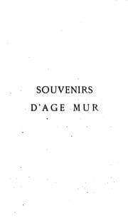 Tapa de Souvenirs d'age mur