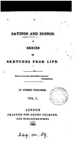 Tapa de Sayings and doings [by T.E. Hook