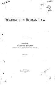 Tapa de Readings in Roman Law