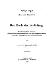 Tapa de Sefer Yetsirah(sepher Jesirah): Das Buch der Schöpfung