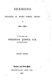 Tapa de Sermons preached in Rugby school chapel, in 1862-1867