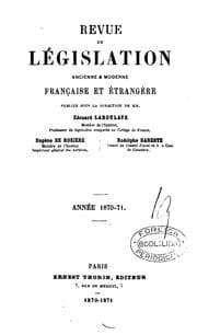Tapa de Revue de legislation