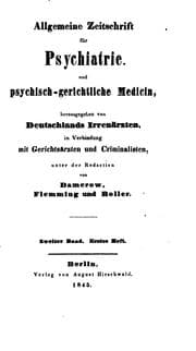 Tapa de Allgemeine Zeitschrift fuer Psychiatrie und Psychischgerichtliche Medizin