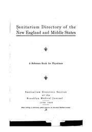 Tapa de Sanitarium directory of the New England and Middle states