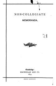 Tapa de Non-collegiate memoranda [for Cambridge university].