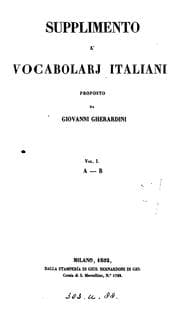Tapa de Suppliminto a'vocabolarj italiani