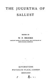 Tapa de The Jugurtha of Sallust, ed. by W.P. Brooke