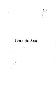 Tapa de Sueur de sang (1870-1871) (Avec autographe de l'auteur) ..
