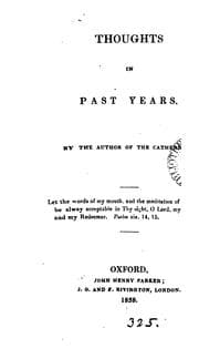 Tapa de Thoughts in past years, by the author of The cathedral